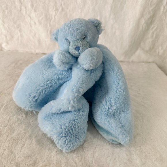 ebba aurora world baby blue bear Security Blanket Lovey plush fluffy fleece - Picture 1 of 6